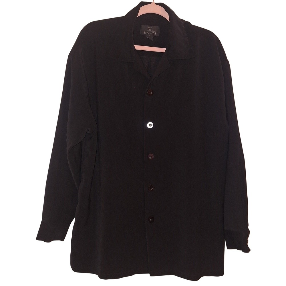 Bazzi Black Button Up Shacket Jacket Layer LagenLook XL Goth Whimsygoth‎ Witchy